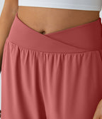 Breezeful™ Pantalon Fluide Vacances Séchage Rapide Taille Haute Croisée Poches Latérales Plissées Fente