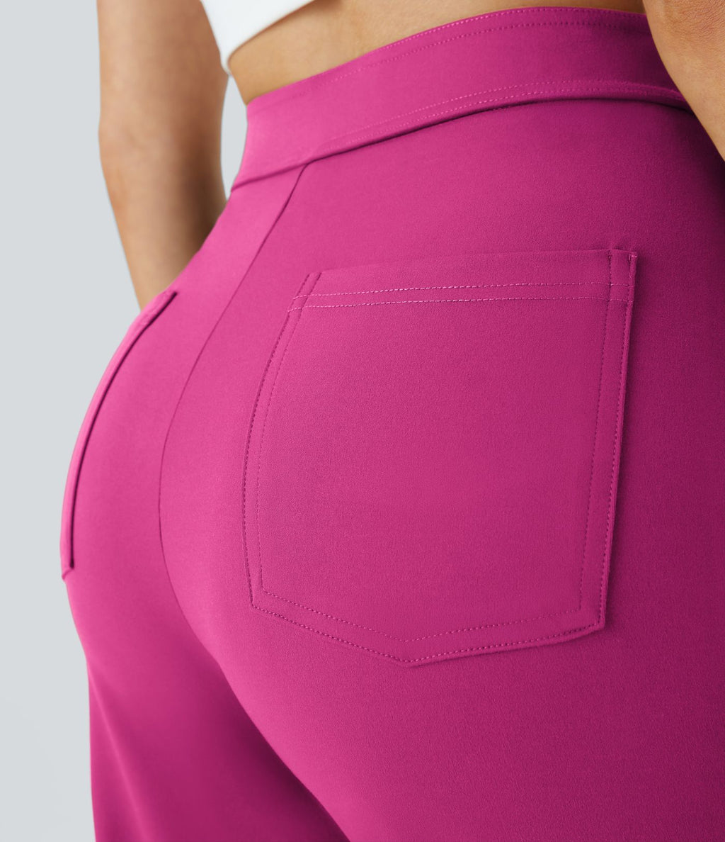 Pantalon taille haute coupe droite DayStretch avec poches