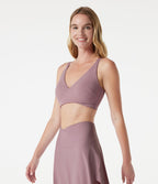 Brassière de sport yoga à maintien léger, col V, brassière intégrée, à effet frais InstantCool, séchage rapide, protection solaire UPF50+