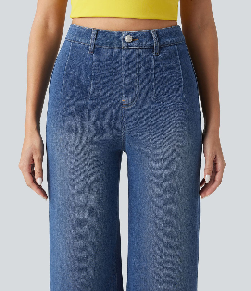 Jean large décontracté Halara Flex™ Curvy taille haute gainant avec poches