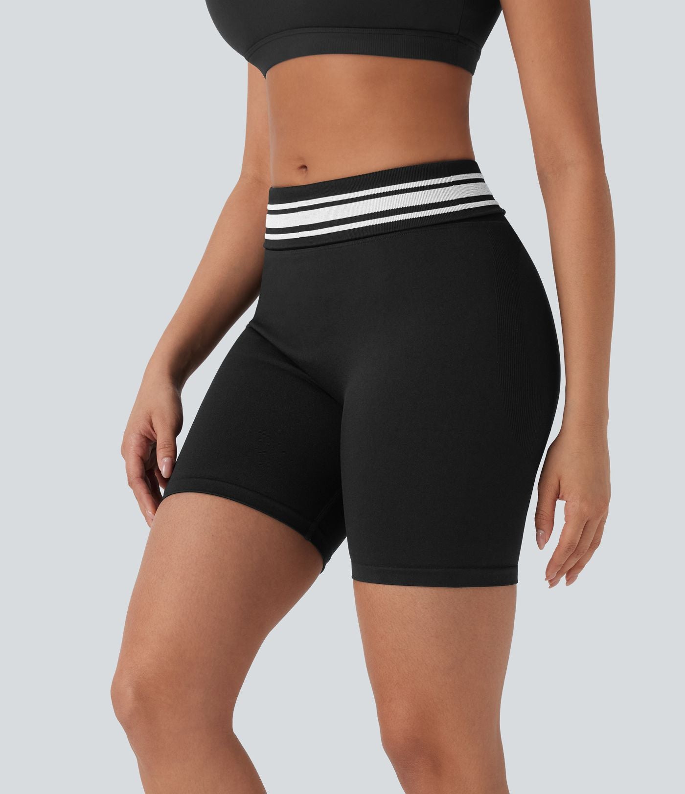 Short cycliste taille haute color block repliable sans couture OneForm Seamless Flow