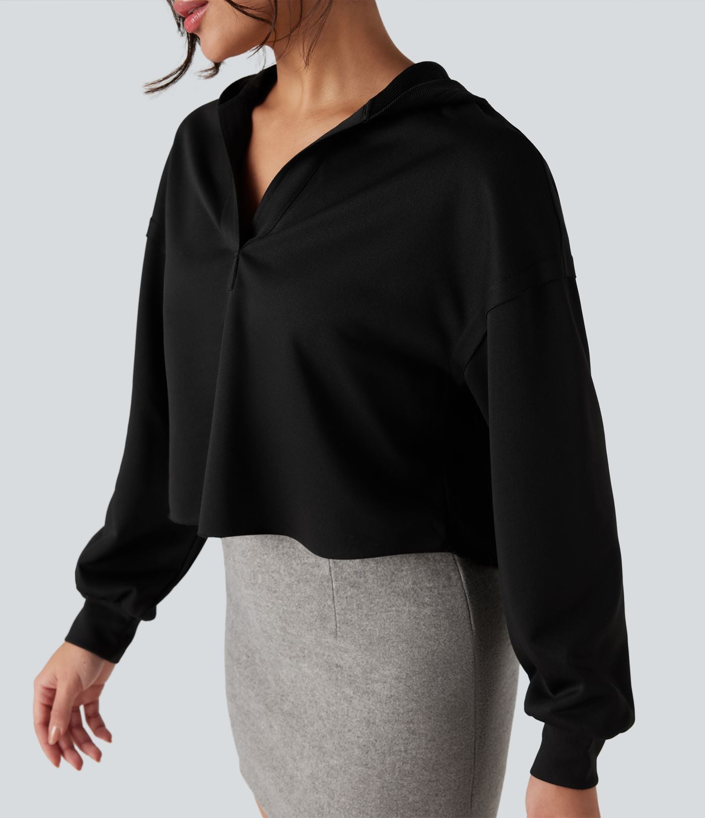 Sweat-shirt à capuche décontracté manches longues