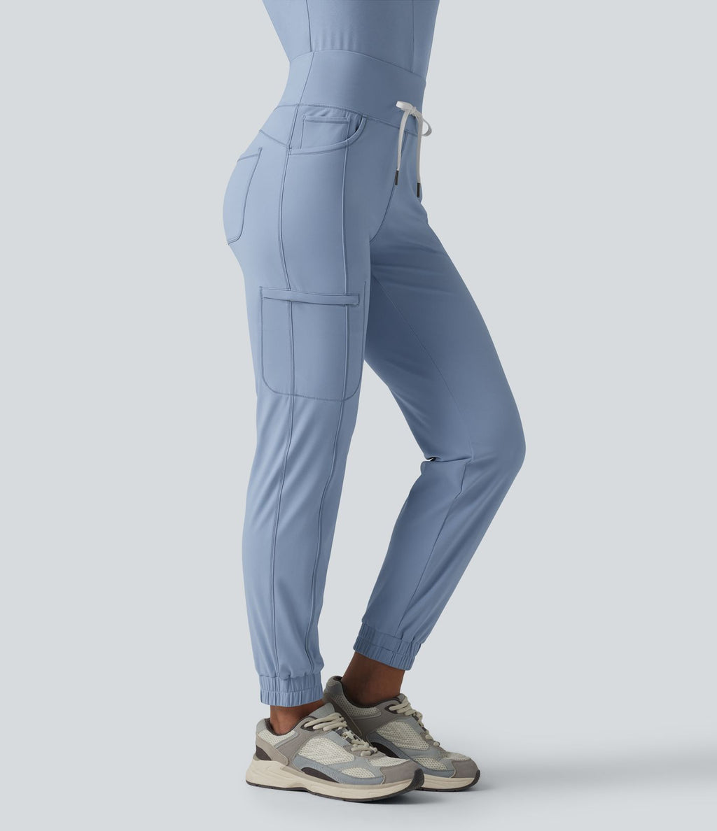 Jogging cargo décontracté SoftlyZero™ Airy à taille mi-haute, cordon de serrage, à effet frais InstantCool, avec poches