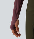Veste golf courte SoftlyZero™ Plush col montant fermeture éclair avec trous pour pouces