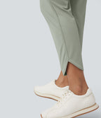 Pantalon de golf fuselé, taille mi-haute, cordon, ourlet courbé, séchage rapide, avec poches—UPF40+