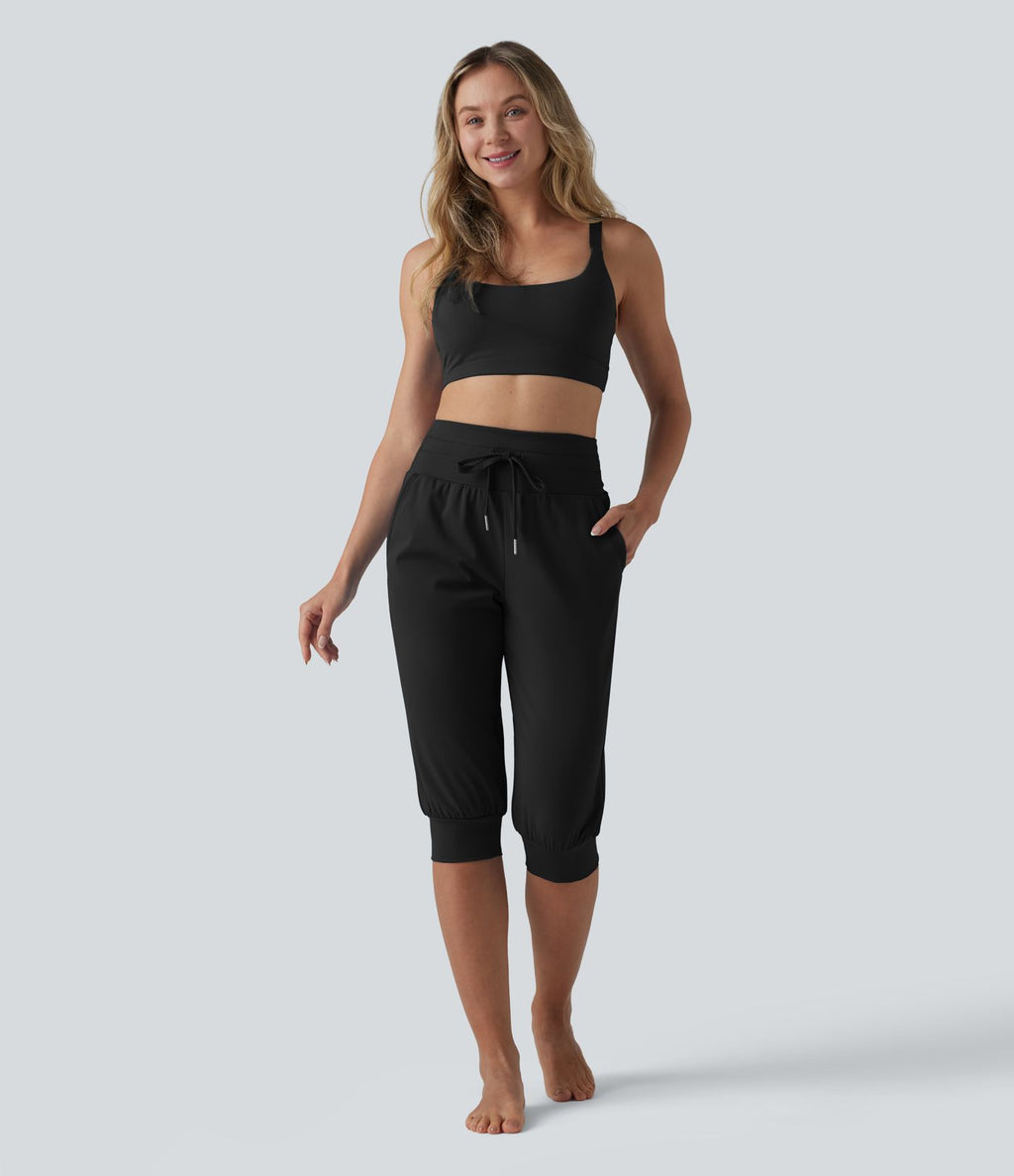 Jogging corsaire de yoga SoftlyZero™ Plush taille haute ventre plat avec cordon de serrage et poches