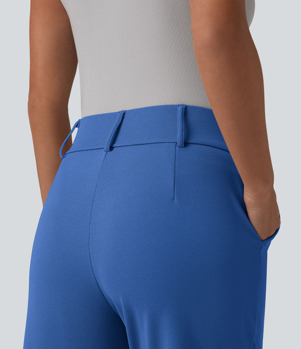 Halara Flex™ Pantalon tailleur fuselé taille haute en tissu gaufré avec poches