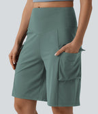 Short cargo yoga ample taille mi-haute avec poches