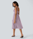 Robe décontractée mi-longue rembourrée A-D
