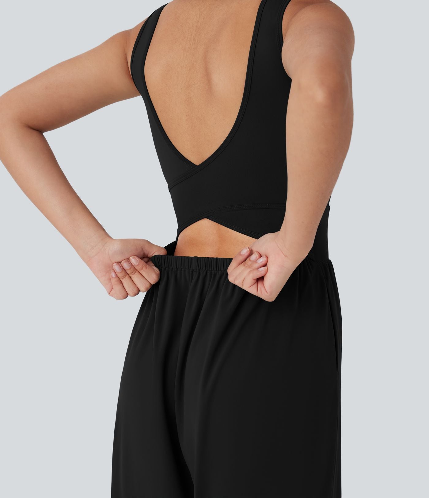 Combinaison de yoga large fluide dos nu bretelles croisées Softlyzero™ Airy Cool Touch avec poches - Easy Peasy