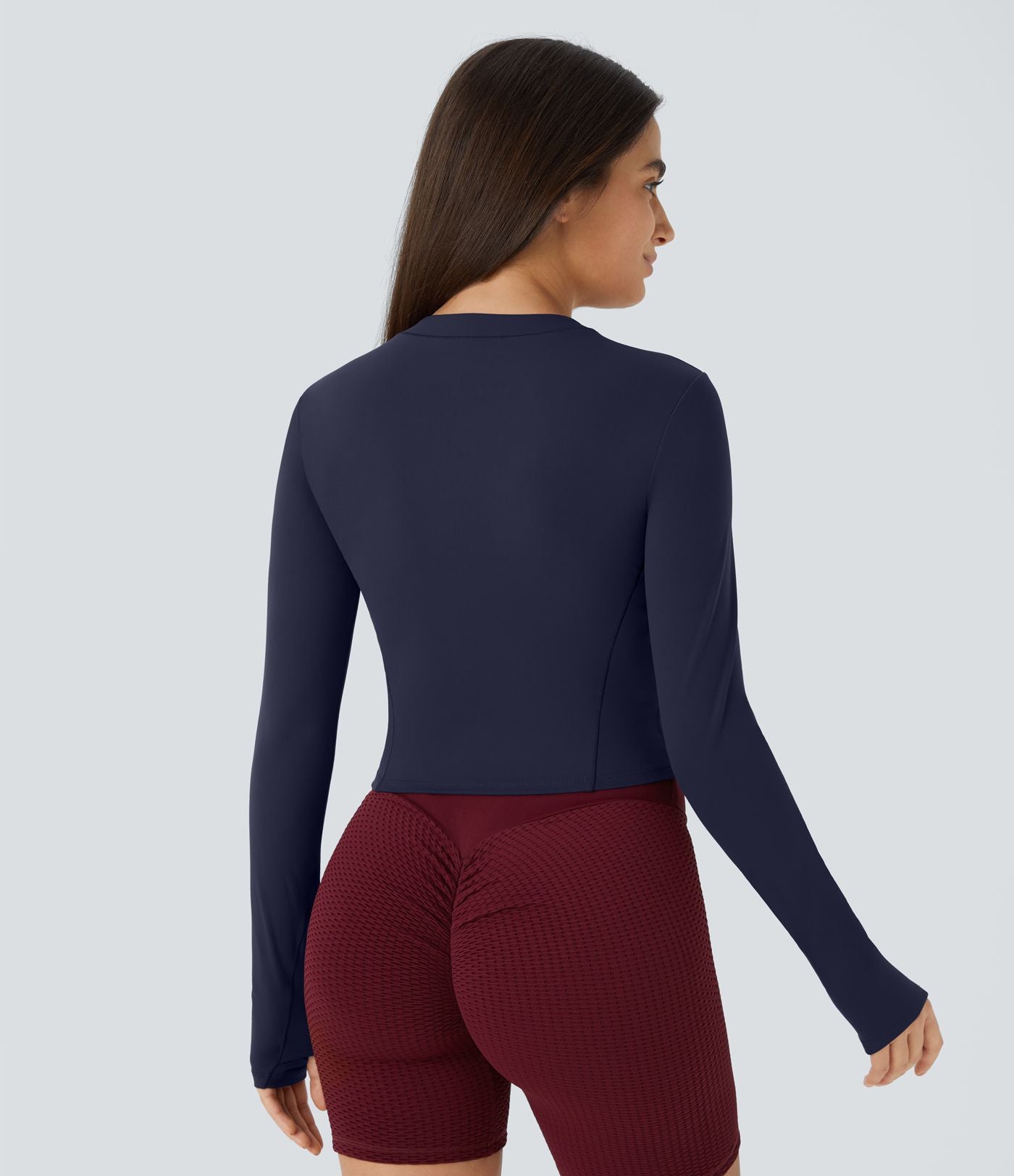 Softlyzero™ Plush Top Sport de Golf Court à Manches Longues avec Trou pour Pouce et Demi-Zip