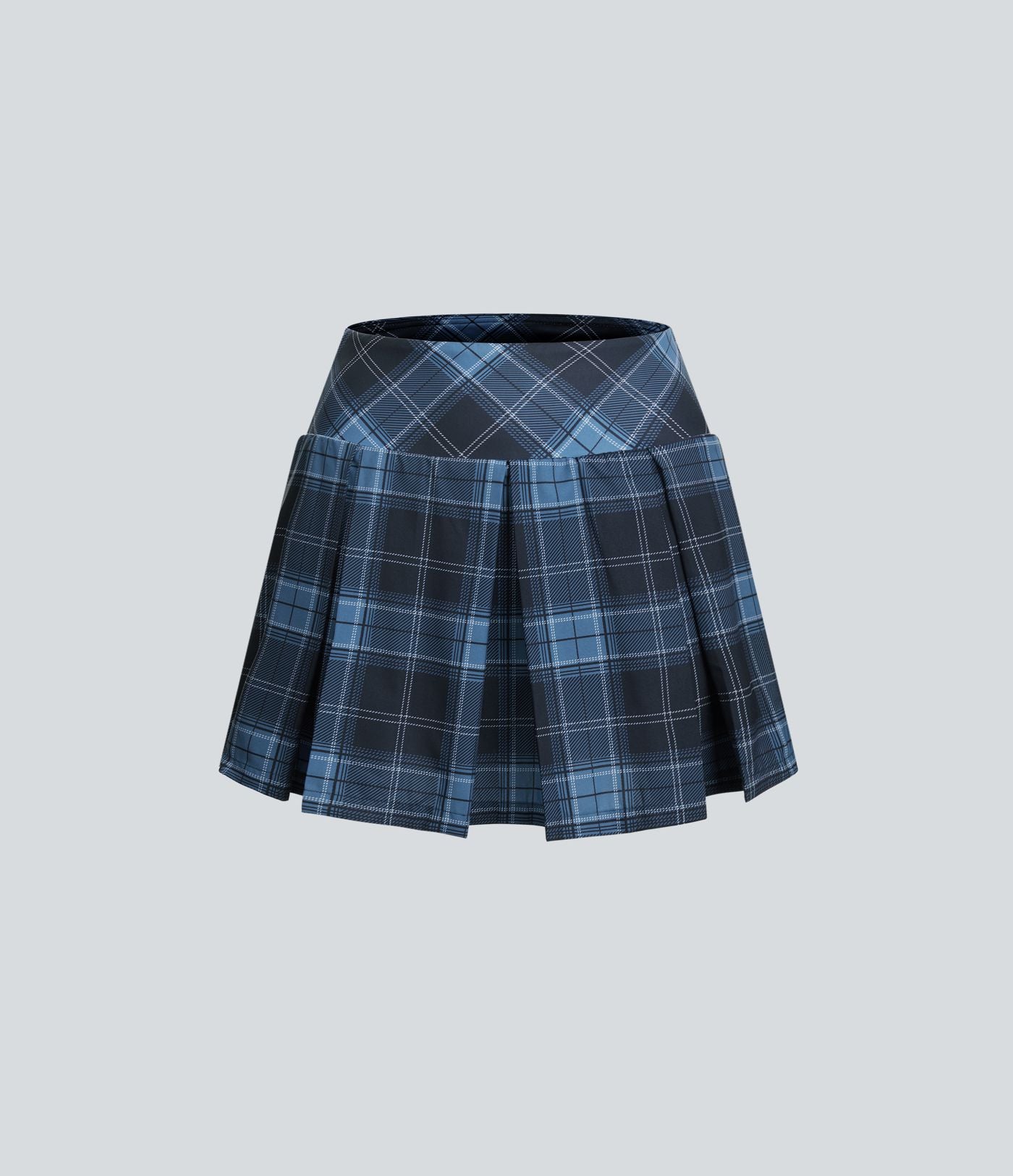 Jupe Tennis Plissée à Carreaux avec Taille Haute et Poches Latérales 2 en 1
