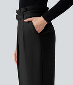 Pantalon tailleur SoftlyZero™ Plush Thermal fuselé ceinturé taille très haute avec poches