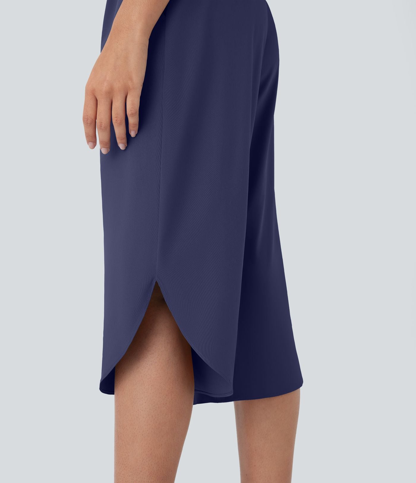 Pantalon capri de vacances Breezeful™ taille haute croisée avec poches latérales, fente et séchage rapide