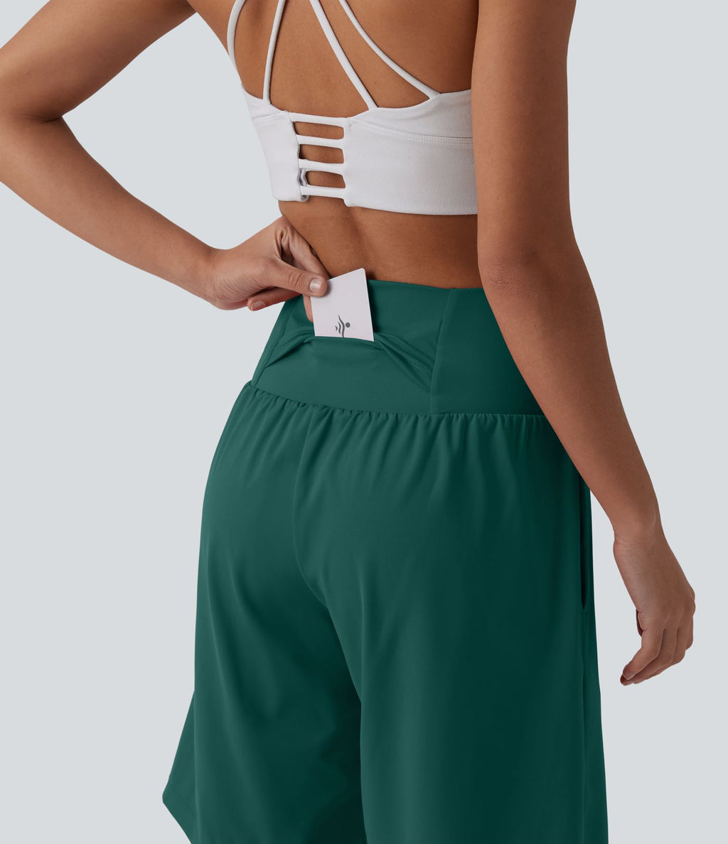 Short de yoga 2-en-1 SoftlyZero™ Airy taille très haute effet frais InstantCool 22,8 cm avec poches
