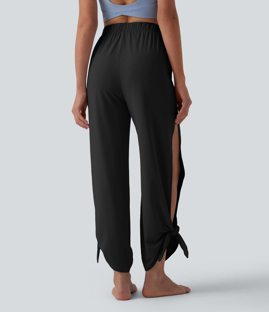 Jogging de yoga taille haute effet frais InstantCool liens sur les côtés avec poches, protection solaire UPF50+