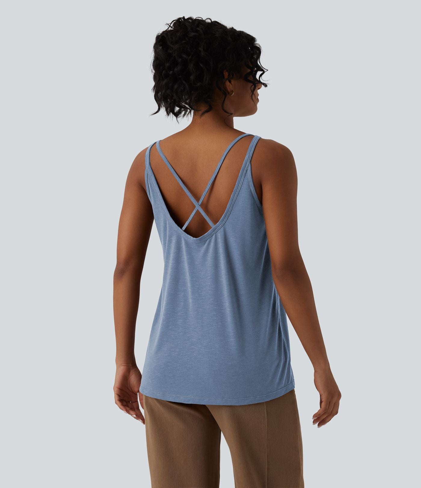 Débardeur casual col U coupe ample