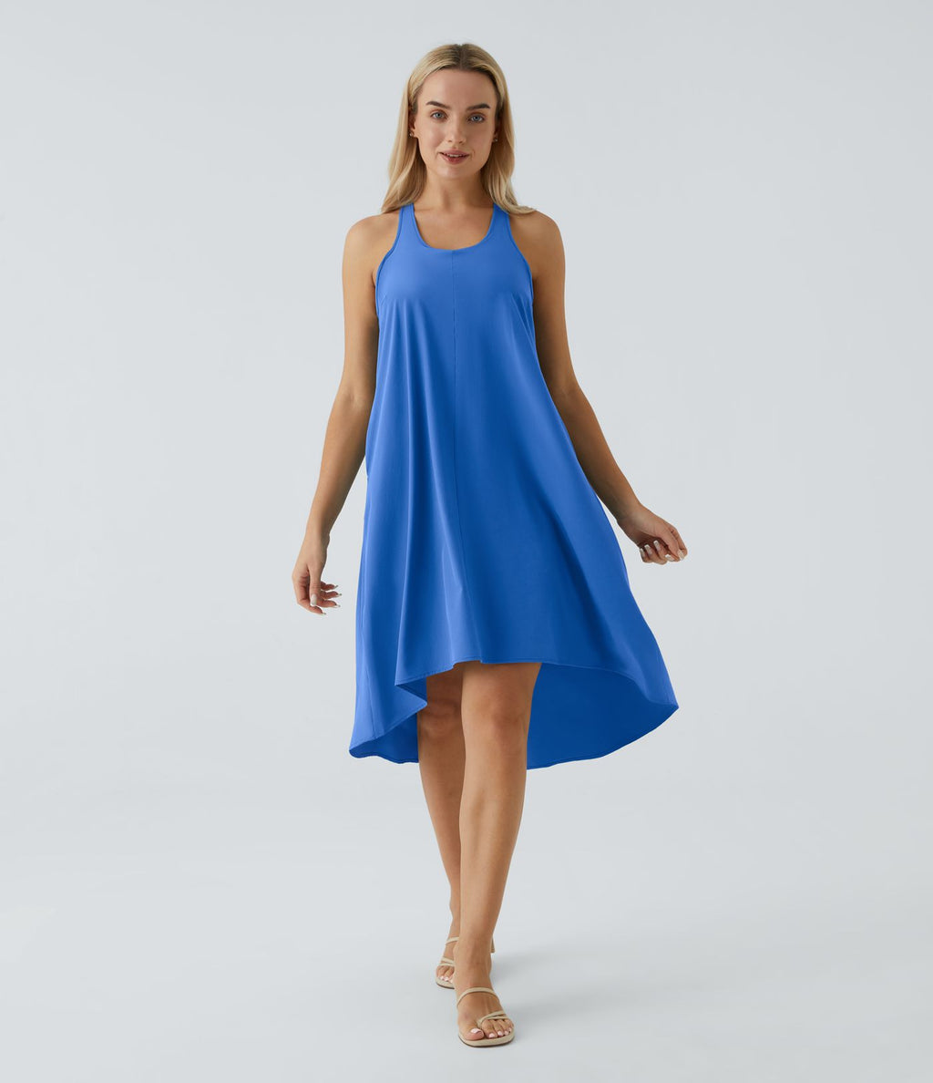 Robe décontractée mi-longue Breezeful™ dos nageur poche latérale fluide asymétrique séchage rapide A-C
