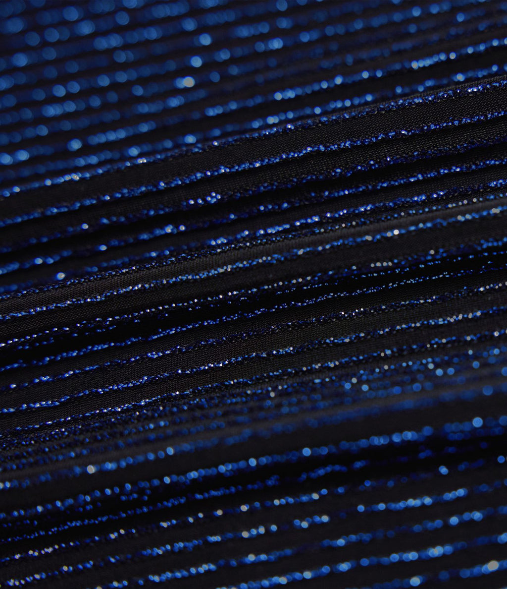 Combinaison Easy Peasy sans manches à ourlet volanté, rayures sparkle, avec poches
