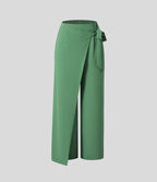 Pantalon Tailleur Large Fluide Taille Haute Fermeture Éclair Invisible