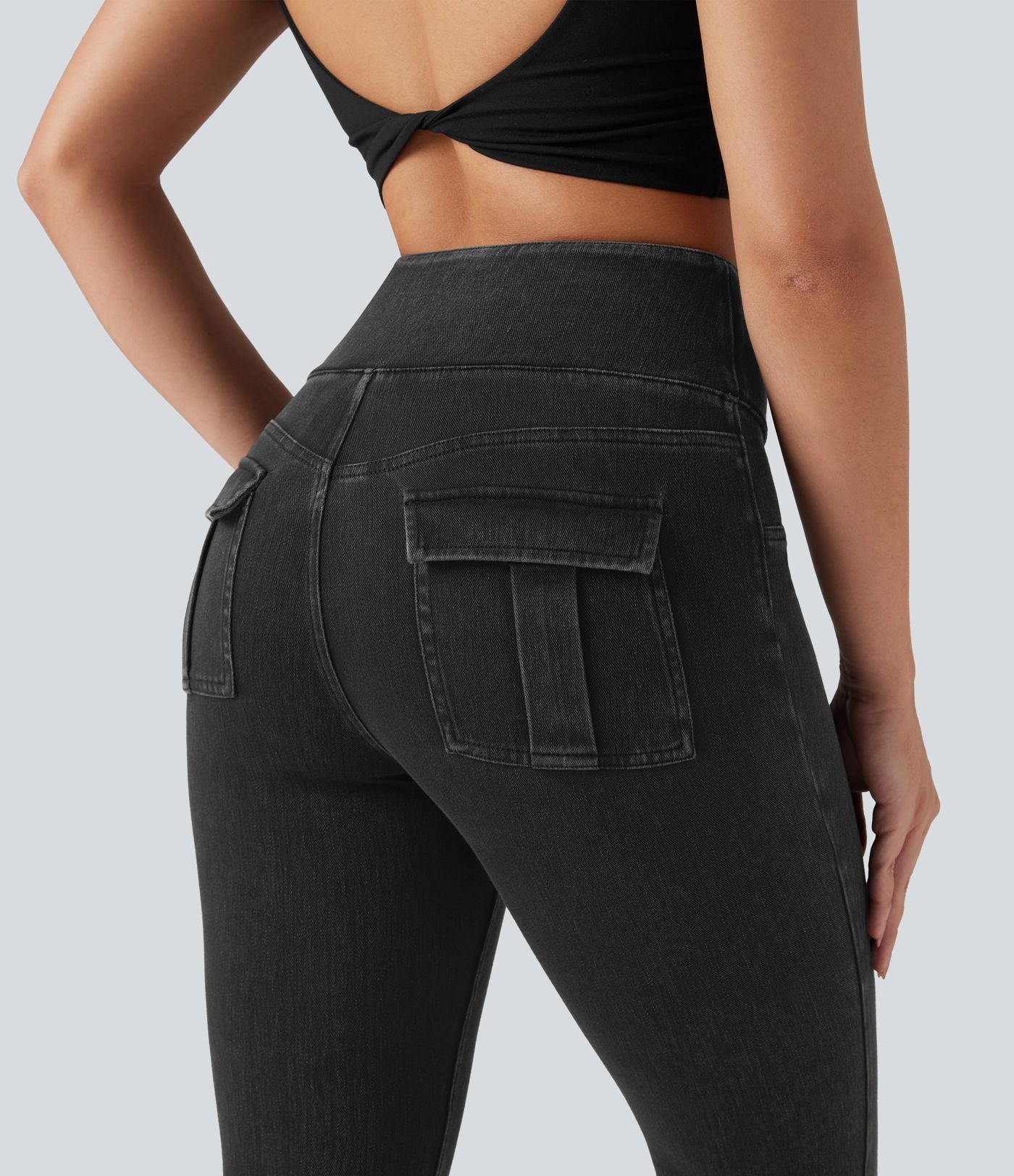 Legging décontracté gainant taille haute effet denim avec poches Halara Flex™