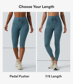 Legging de yoga Halara UltraSculpt™ chiné, taille haute, à cordon de serrage, séchage rapide, style caleçon avec poches