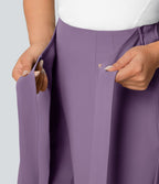 Pantalon Tailleur Large Fluide Taille Haute Fermeture Éclair Invisible