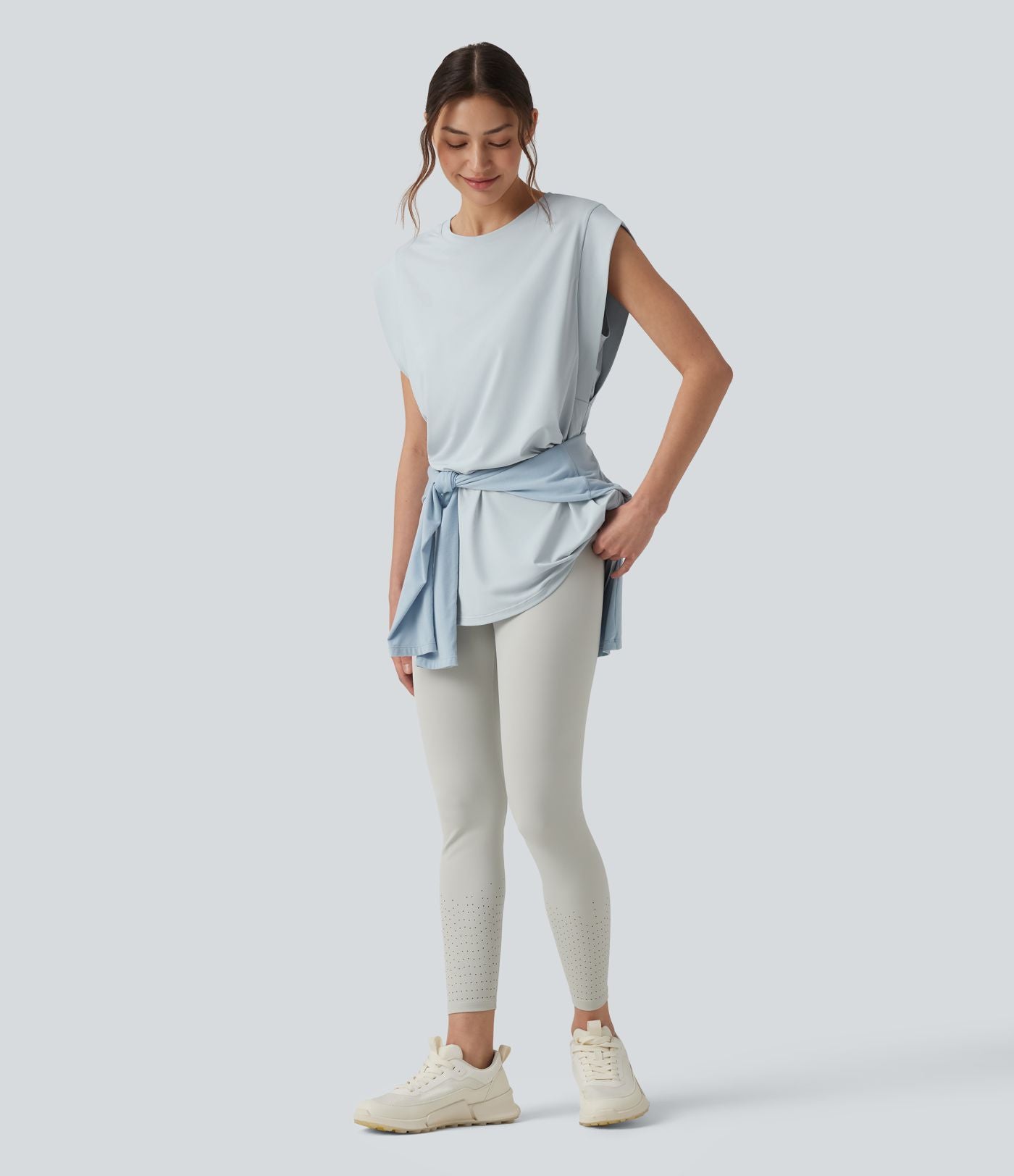 Débardeur yoga col rond effet frais InstantCool avec poches, protection solaire UPF50+