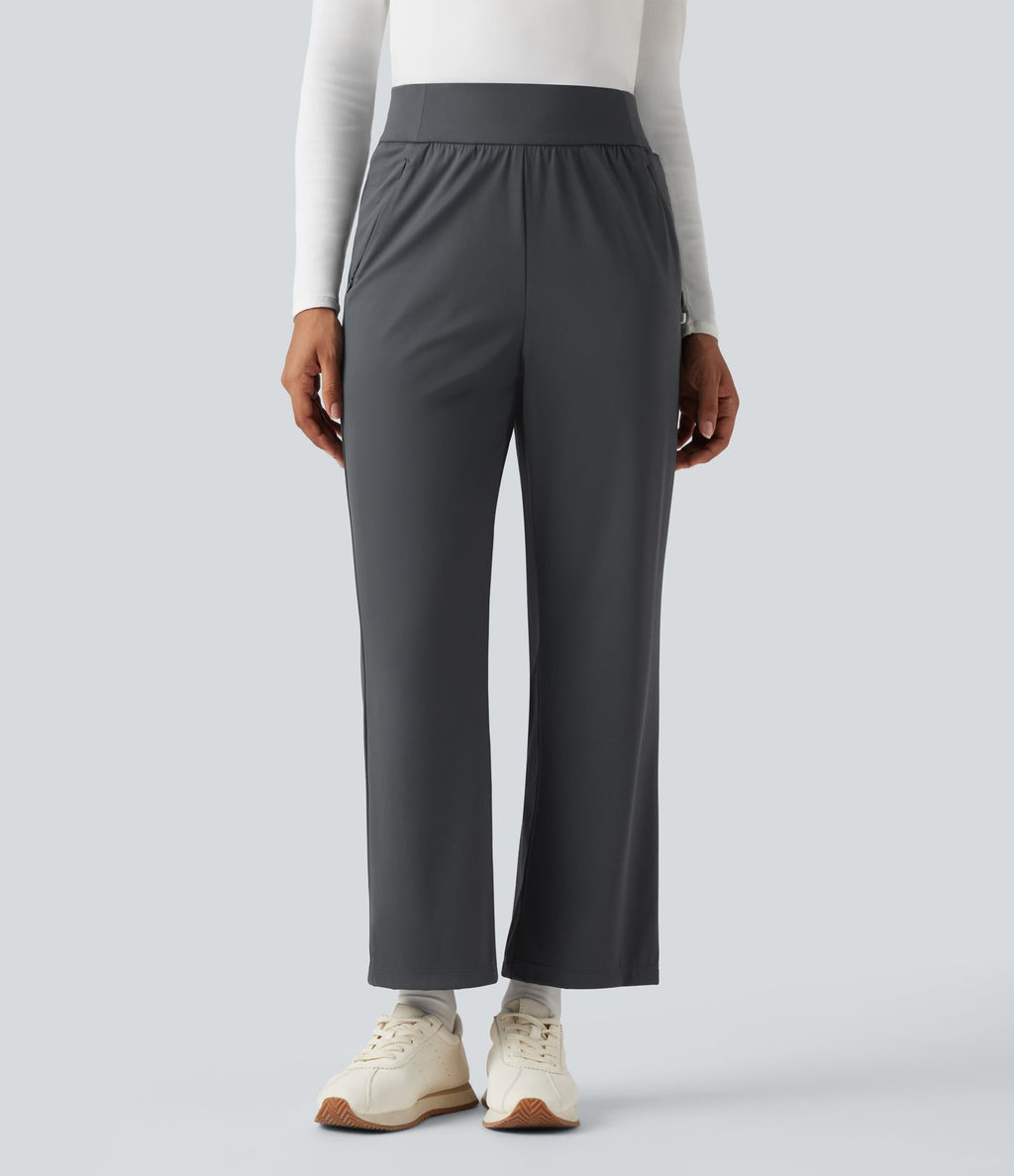 Pantalon de golf taille haute à coupe droite avec poches - Tee de golf