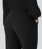 Pantalon tailleur évasé grande taille taille haute Halara Flex™ DayStretch avec poches