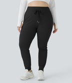 Jogging grande taille SoftlyZero™ Airy taille haute avec cordon de serrage poches latérales longueur complète effet frais InstantCool, protection solaire UPF50+