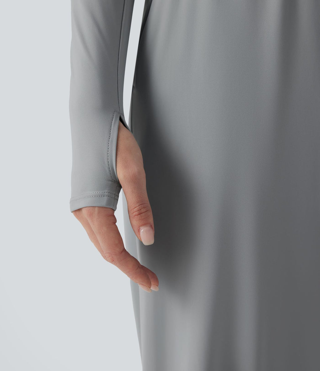 Combinaison workout SoftlyZero™ Airy manches longues trous pouces Cool Touch avec poches - Édition Easy Peasy