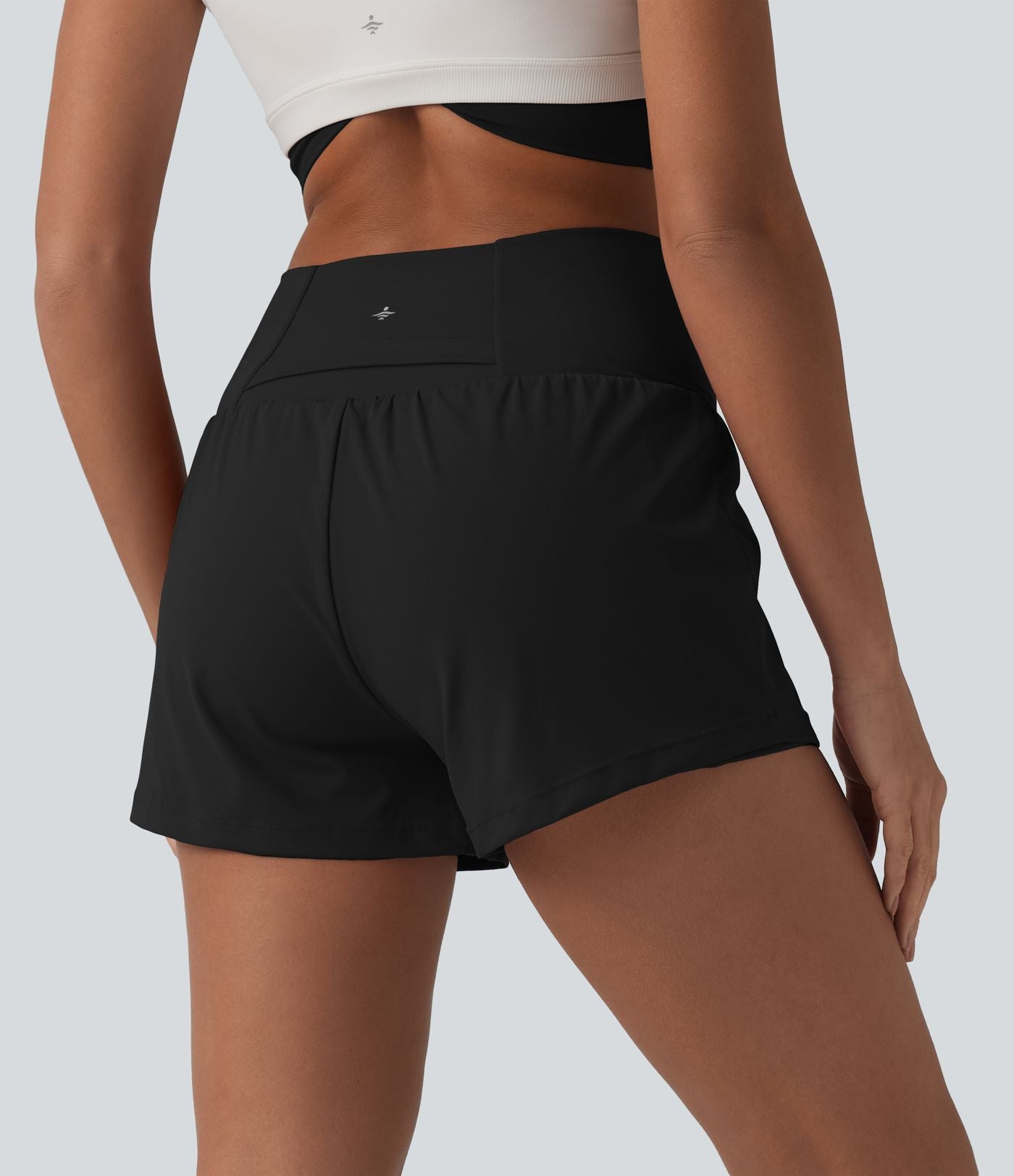 Short de yoga 2-en-1 SoftlyZero™ Airy croisé taille haute 7,5 cm effet frais InstantCool avec poches