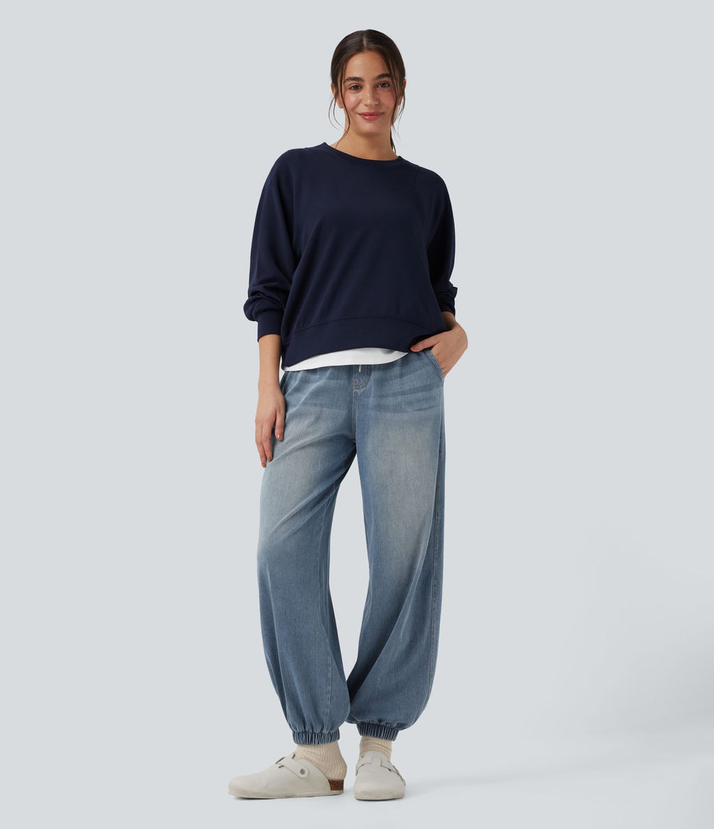 Jean décontracté Halara Flex™ taille mi-haute avec cordon de serrage et pochesns