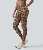 Legging d'entraînement taille haute gainant effet push-up imprimé léopard Halara UltraSculpt™ avec poches