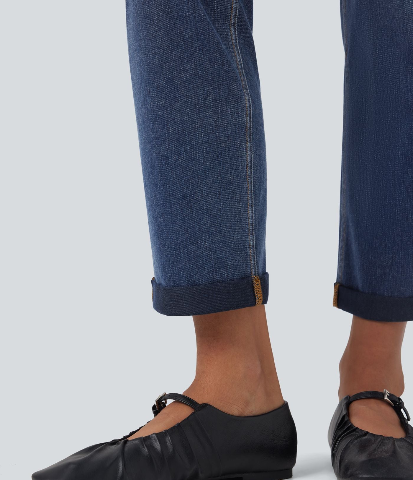 Jean décontracté slim Halara Flex™ taille haute avec cordon de serrage, ourlet retroussé et poches