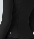 Patitoff™ Flow Veste Casual Courte à Col Montant Résistante aux Poils d'Animaux avec Fermeture Éclair Poches Latérales et Trou pour le Pouce