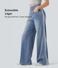 Halara Flex™ Jean large fluide délavé taille haute à rayures avec poches