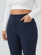 Pantalon coupe droite grande taille taille haute DayStretch avec poches