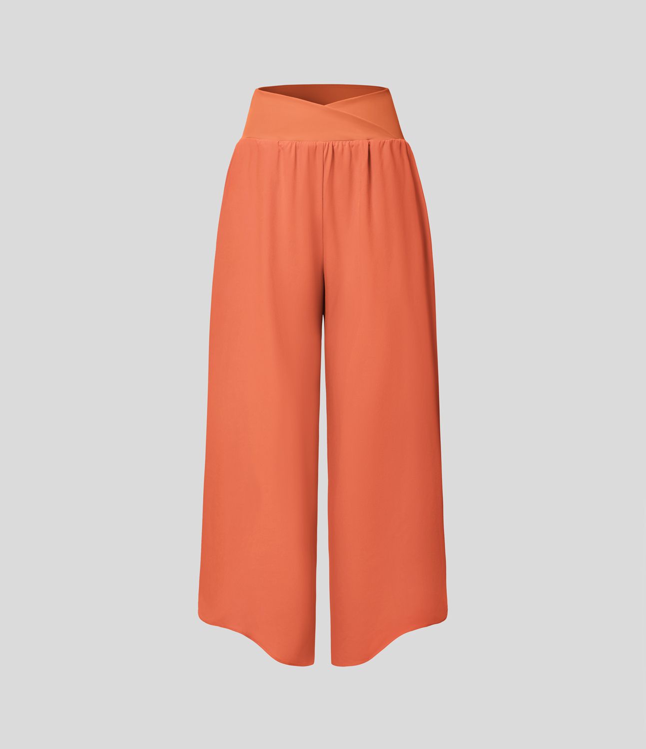 Breezeful™ Pantalon Fluide Vacances Séchage Rapide Taille Haute Croisée Poches Latérales Plissées Fente