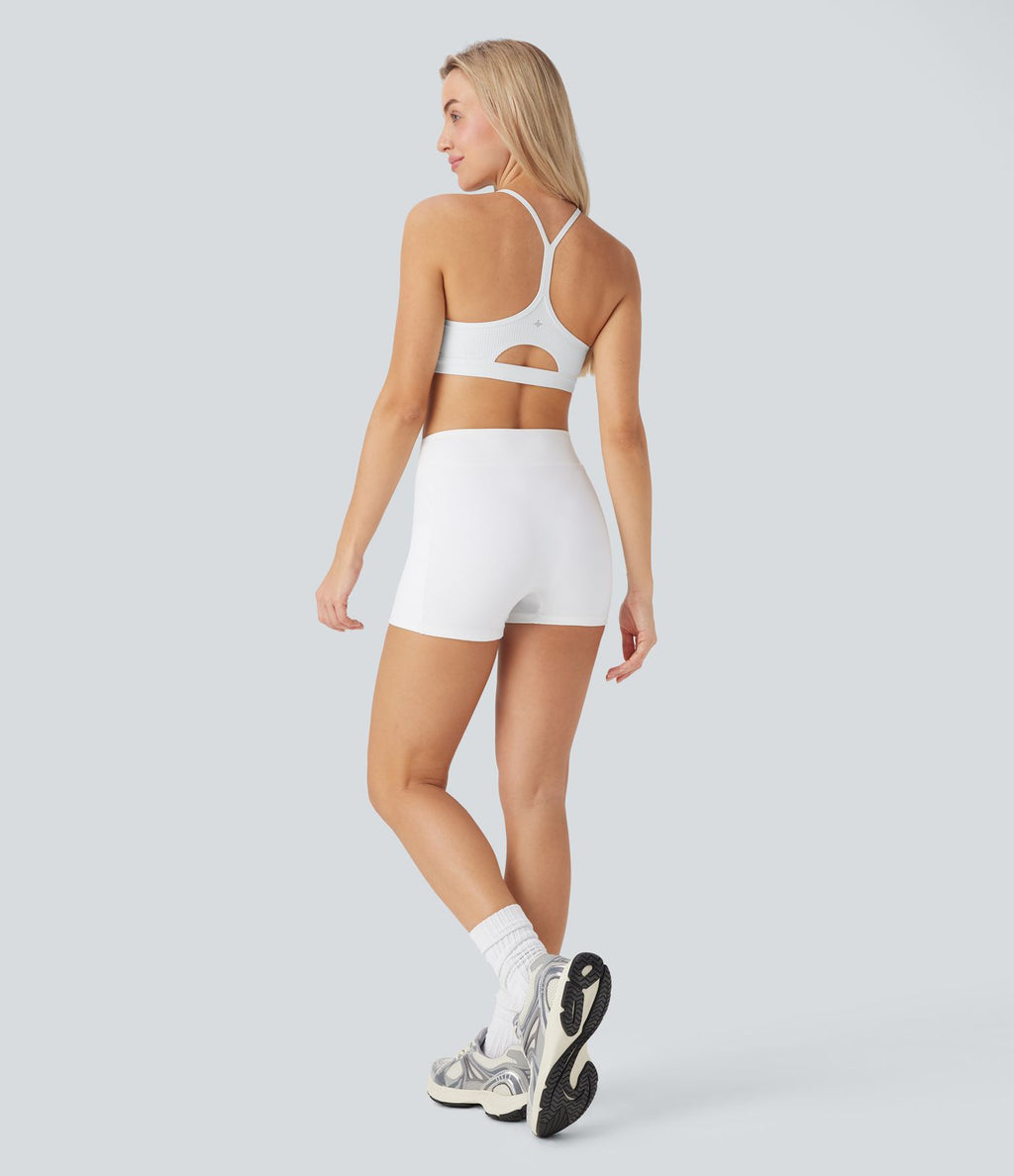 Brassière de sport yoga maille côtelée soutien léger à découpes bonnets A-D