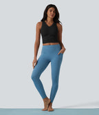 Débardeur crop de yoga OneForm Seamless Flow col V froncé