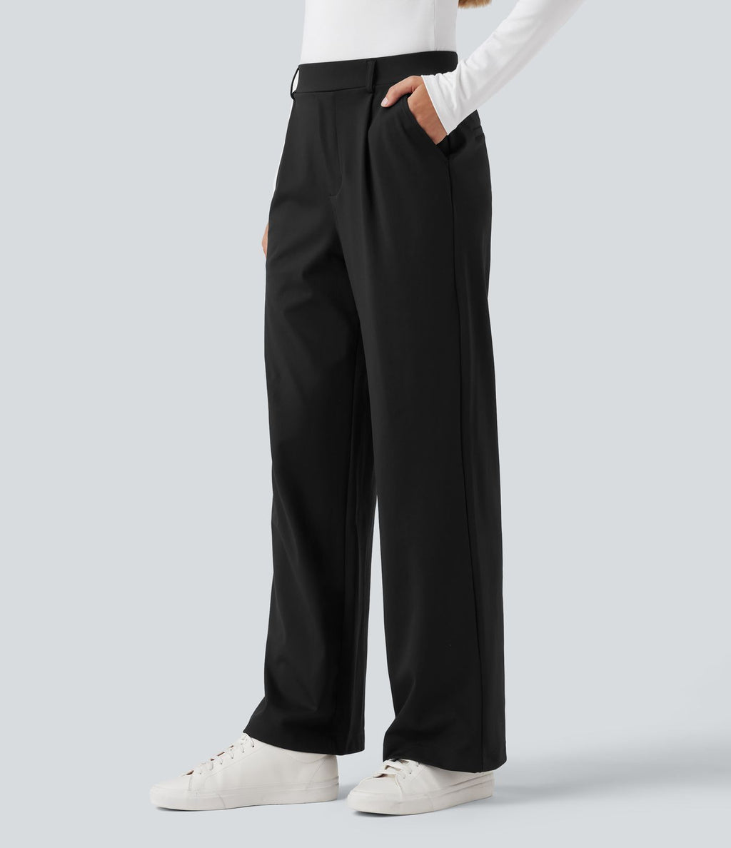 Pantalon tailleur Halara Flex™ DayStretch gainant coupe droite taille haute avec poches