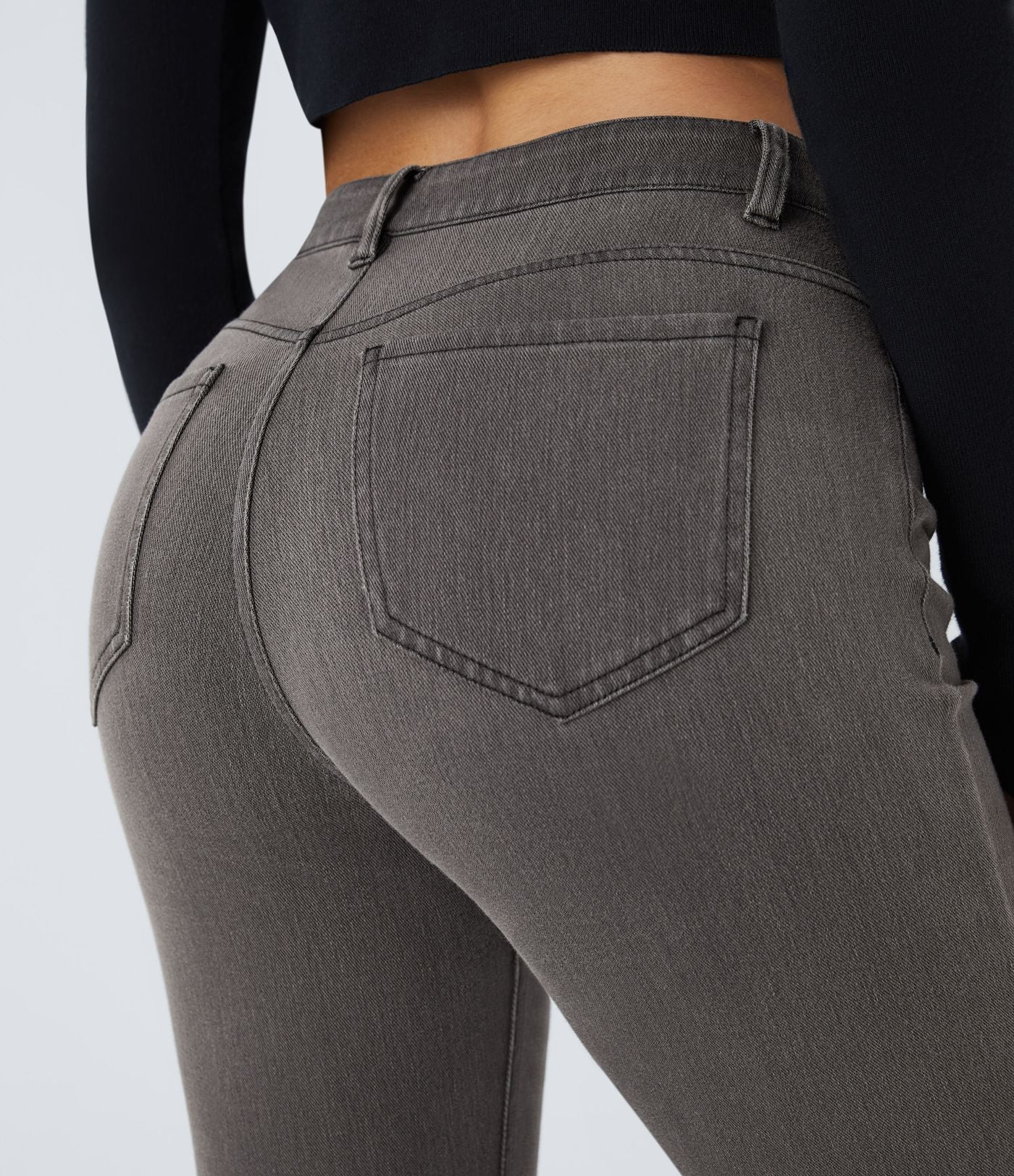 Halara Flex™ Jean Évasé Casual Taille Mi-haute Tricot Extensible Boutonnés Poches