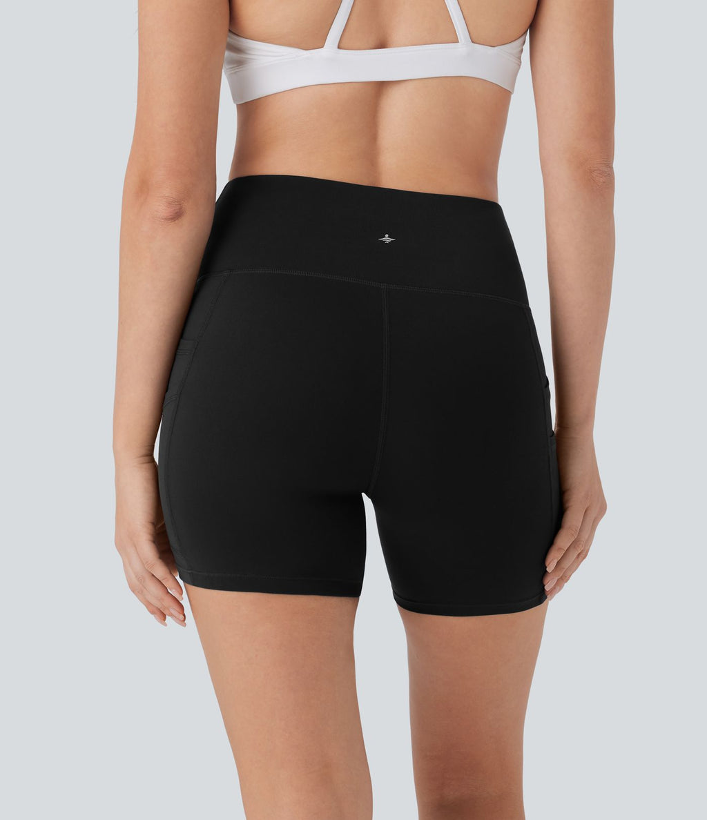 Short de yoga Softlyzero™ 12,5cm taille haute avec doubles poches - Protection UPF50+