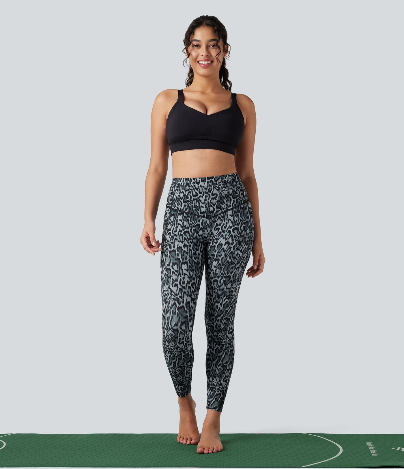 Legging de yoga gainant taille haute imprimé léopard avec poches Halara UltraSculpt™
