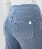 Halara Flex™ Jean bootcut décontracté extensible délavé taille haute à poches multiples