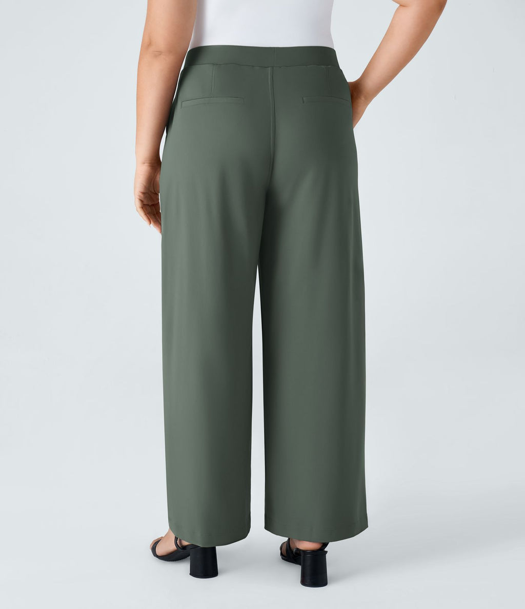 Pantalon de travail grande taille coupe droite taille haute Halara Flex™ DayStretch avec poches