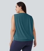 Débardeur yoga grande taille col rond Cool Touch - UPF50+