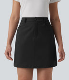 Jupe mini évasée de golf taille haute avec poches – Longueur allongée